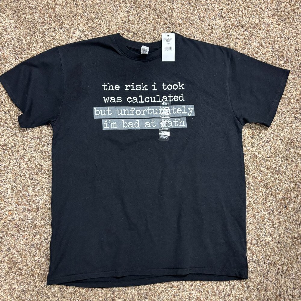 NWT: Funny Math T-Shirt - Men's Size L - 2032